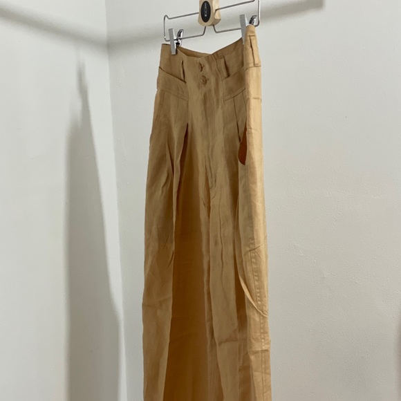 High Waisted Linen Pants in Dulce de Leche - Picture 8 of 16
